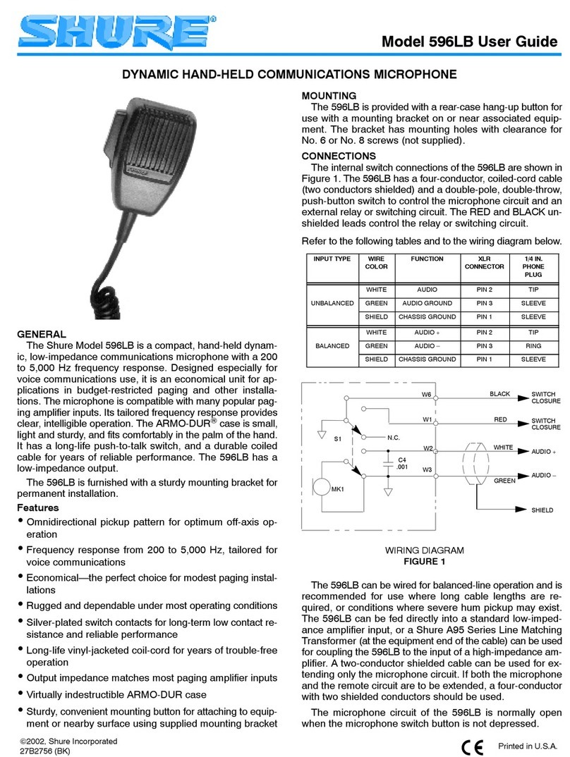 Shure 596LB User manual Shure 596LB User manual