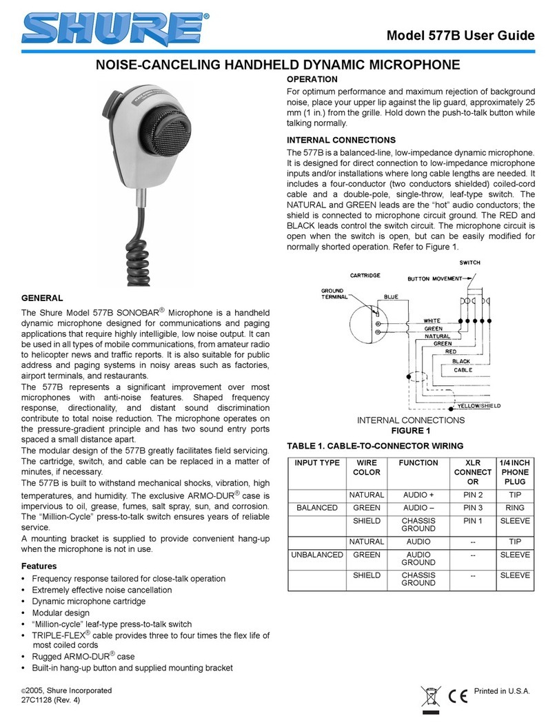 Shure 577B User manual Shure 577B User manual