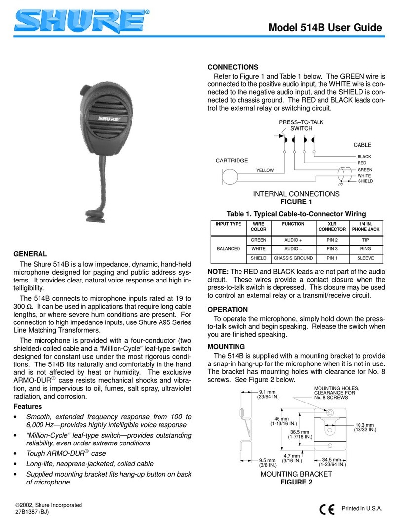 Shure TK-3360 user guide