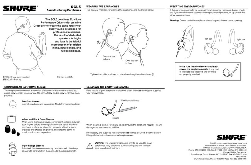 Shure SCL5 User manual Shure SCL5 User manual