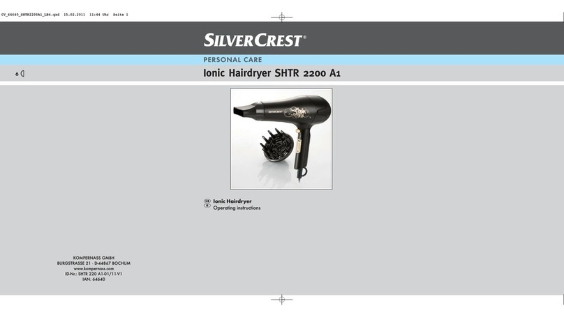 Silvercrest IONIC HAIRDRYER SHTR 2200 A1 User manual