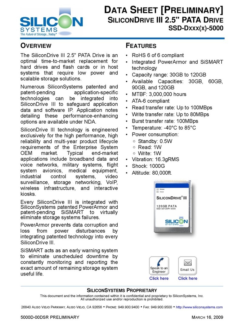 Silicon Systems SILICONDRIVE III SSD-D0120PI-5000 User manual