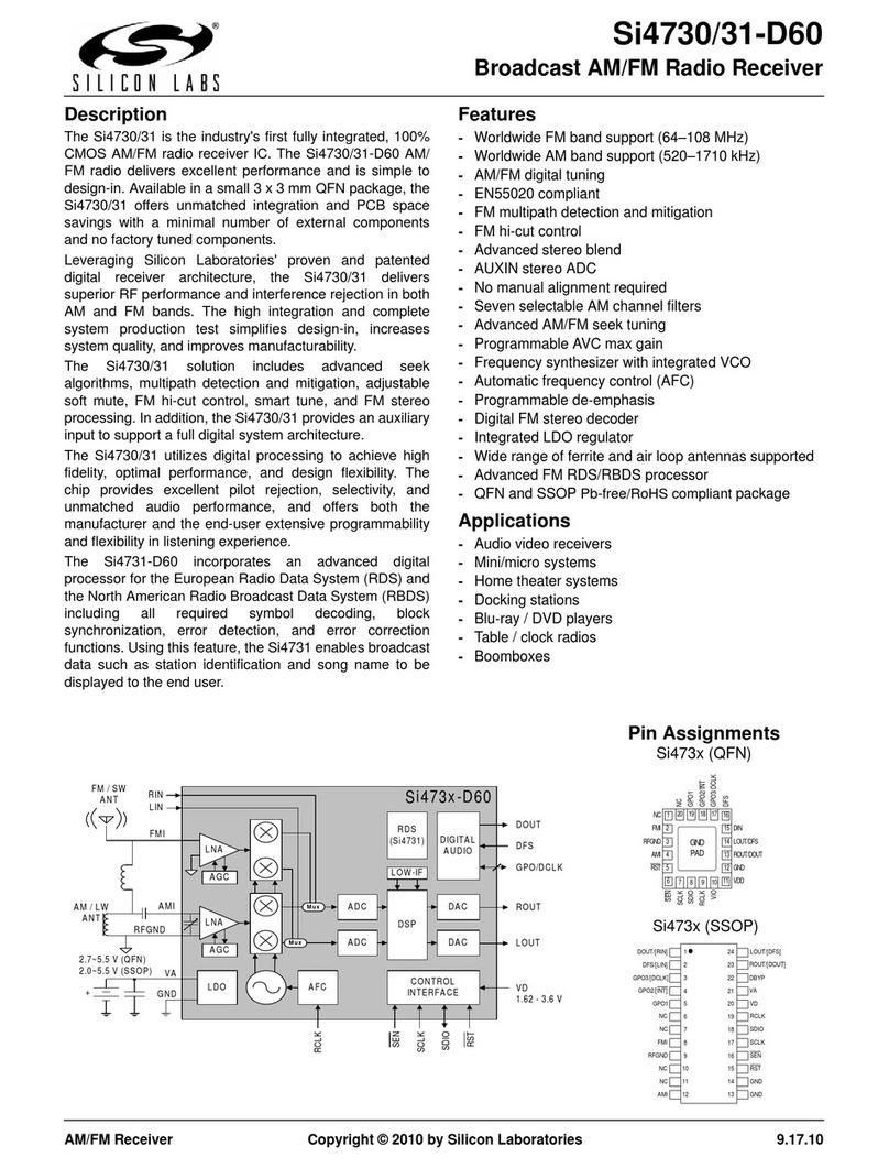 Silicon Laboratories SI4730 User manual