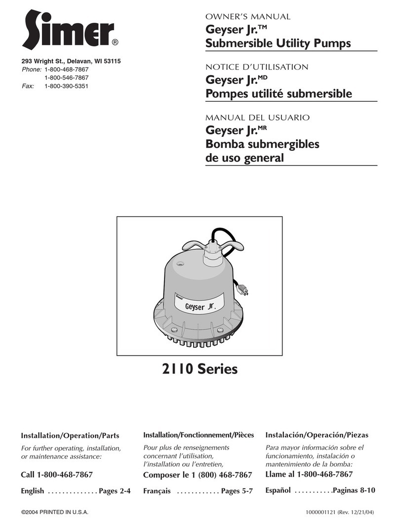 Simer 2110 User manual