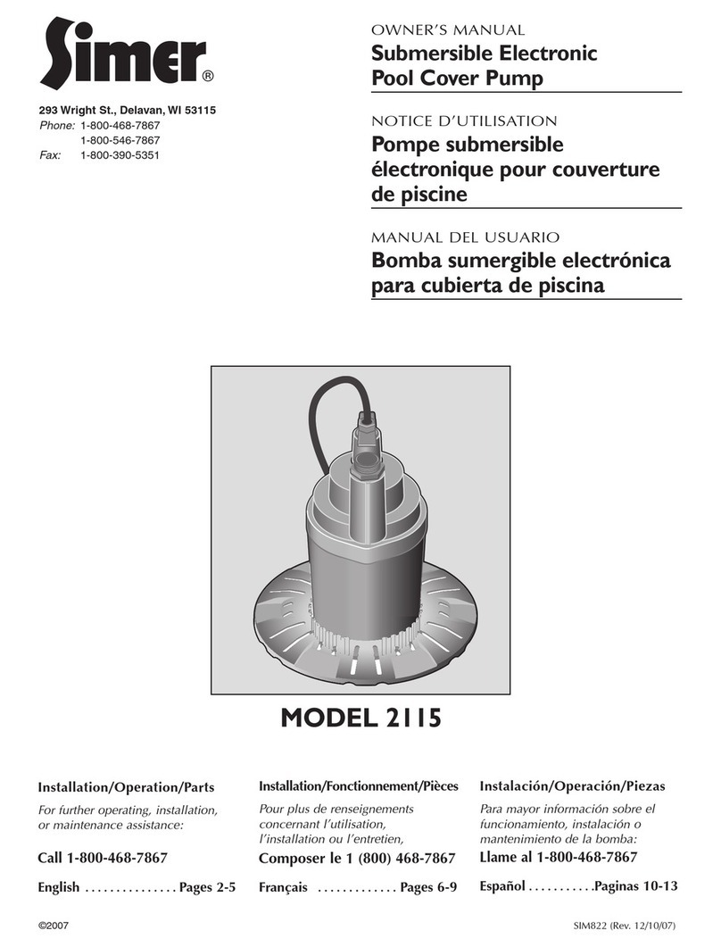 Simer 2115 owner's manual