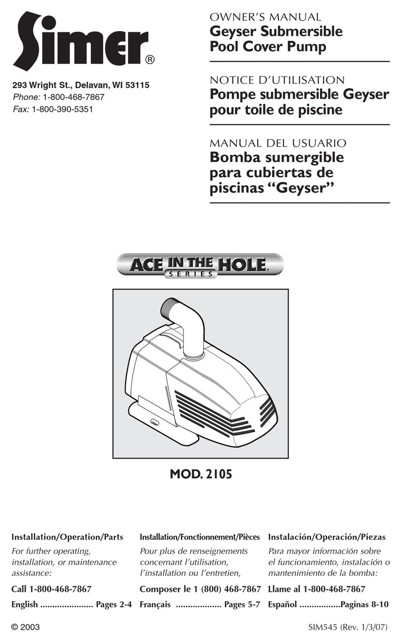 Simer 2105 User manual