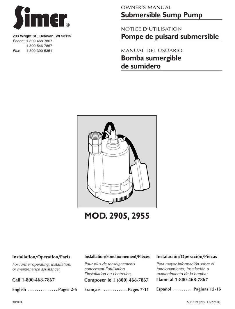 Simer 2905 owner's manual