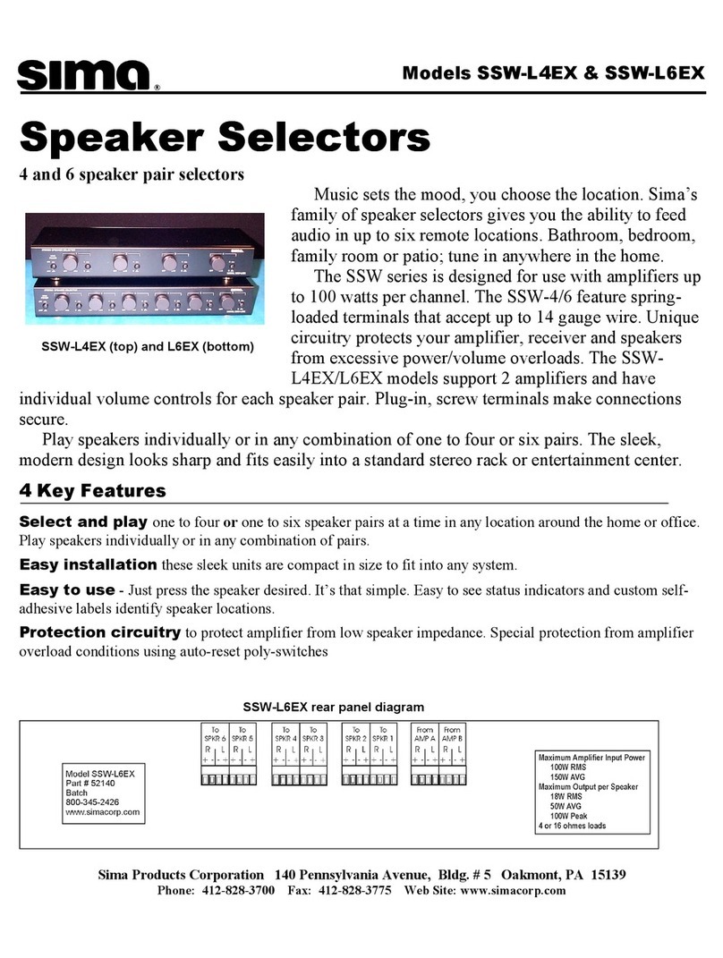 Sima Speaker Selectors SSW-L4EX Features Sima Speaker Selectors SSW-L4EX Features