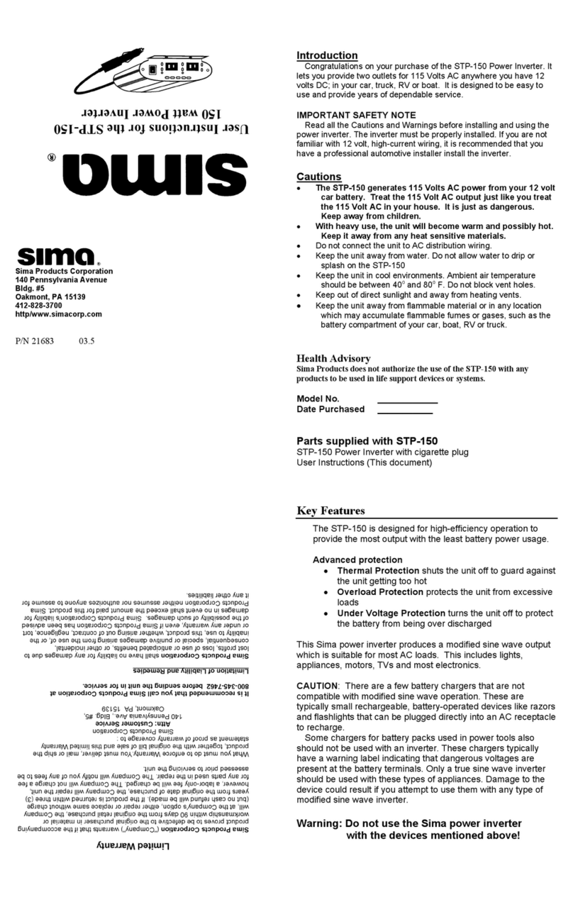 Sima STP-150 User instructions