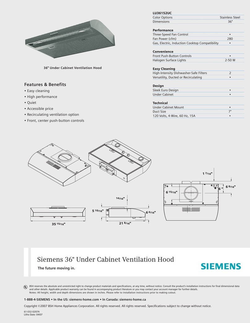 Siemens LU36152UC Specifications