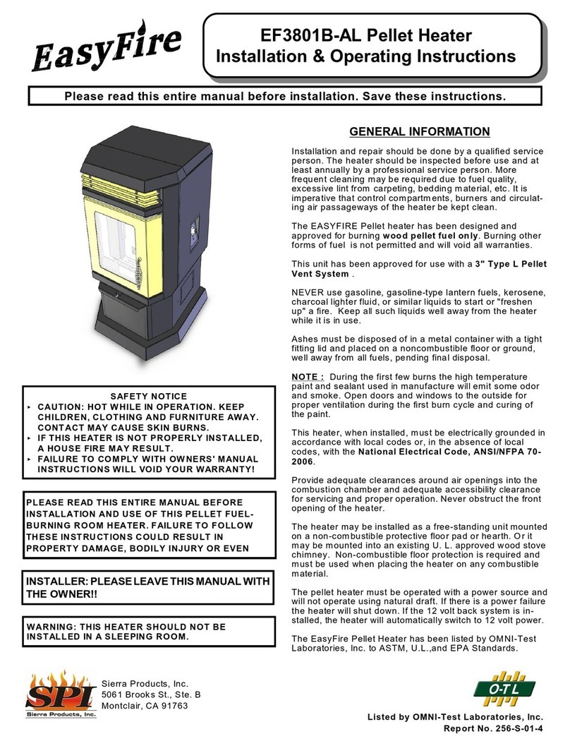 Sierra Products EasyFire EF-3801B-AL Installation & operating instructions