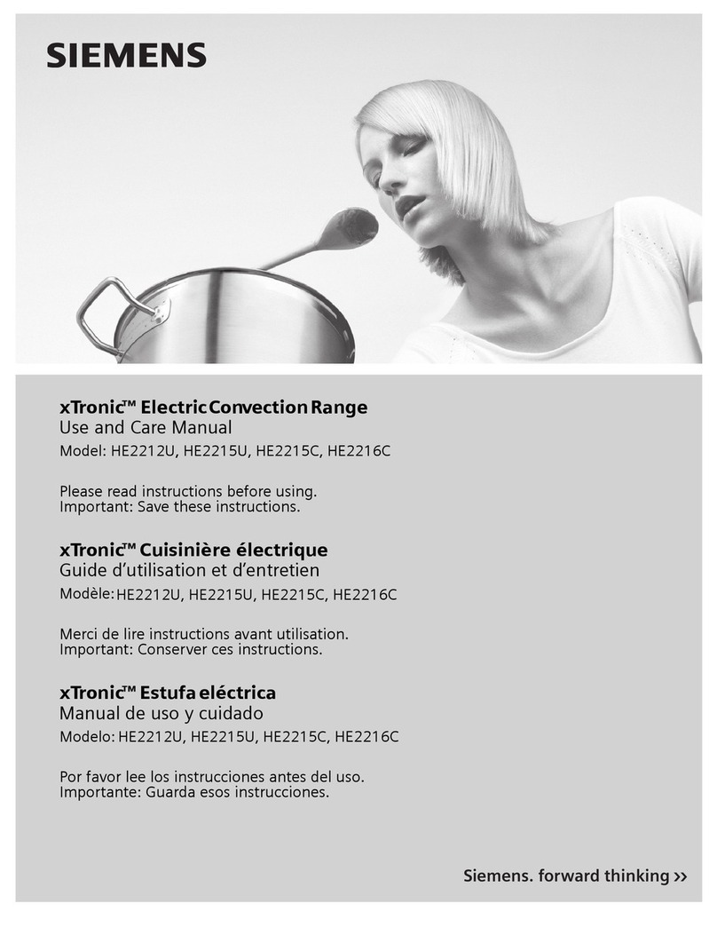 Siemens HE2212U use and care manual