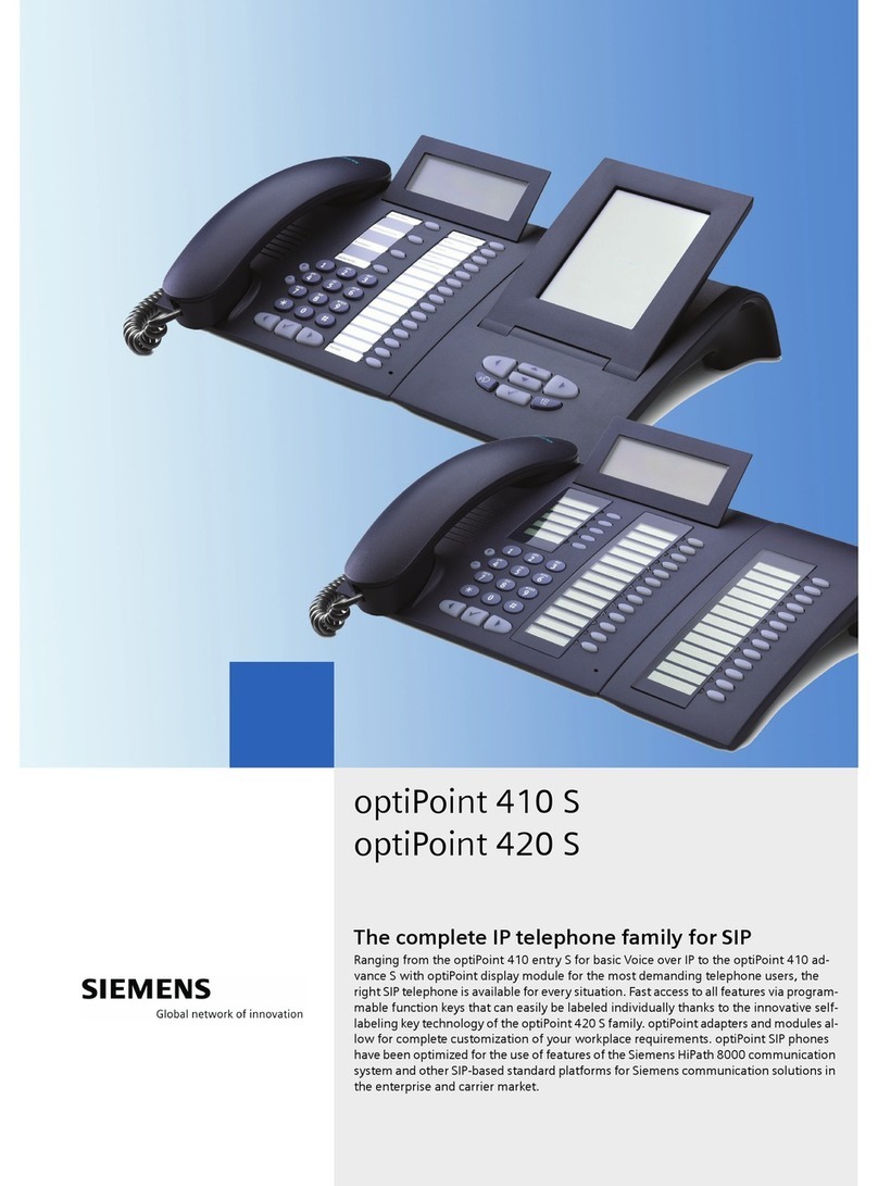 Siemens optiPoint 410 S Specification sheet