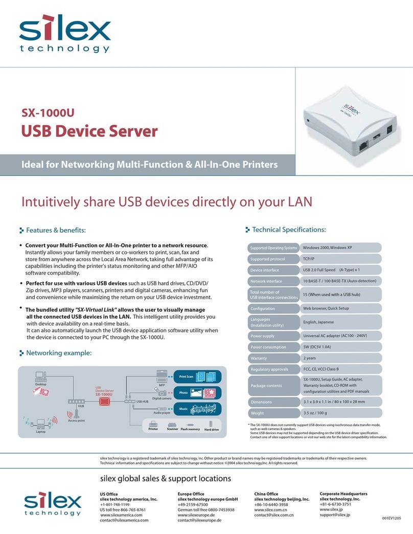 Silex technology Silex SX-1000U User manual Silex technology Silex SX-1000U User manual