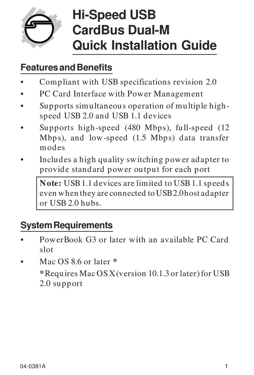 SIIG 04-0381A User manual