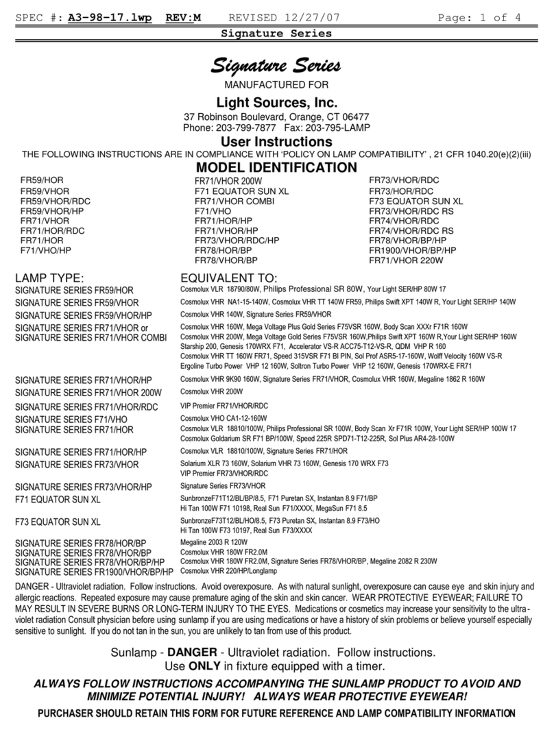 Signature COSMOLUX VHR 220 User instructions Signature COSMOLUX VHR 220 User instructions