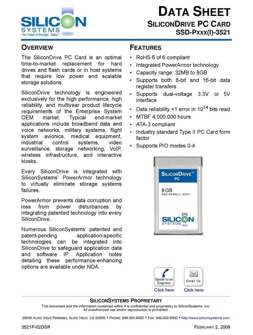Silicon Systems Silicon Drive SSD-P08G(I)-3521 datasheet