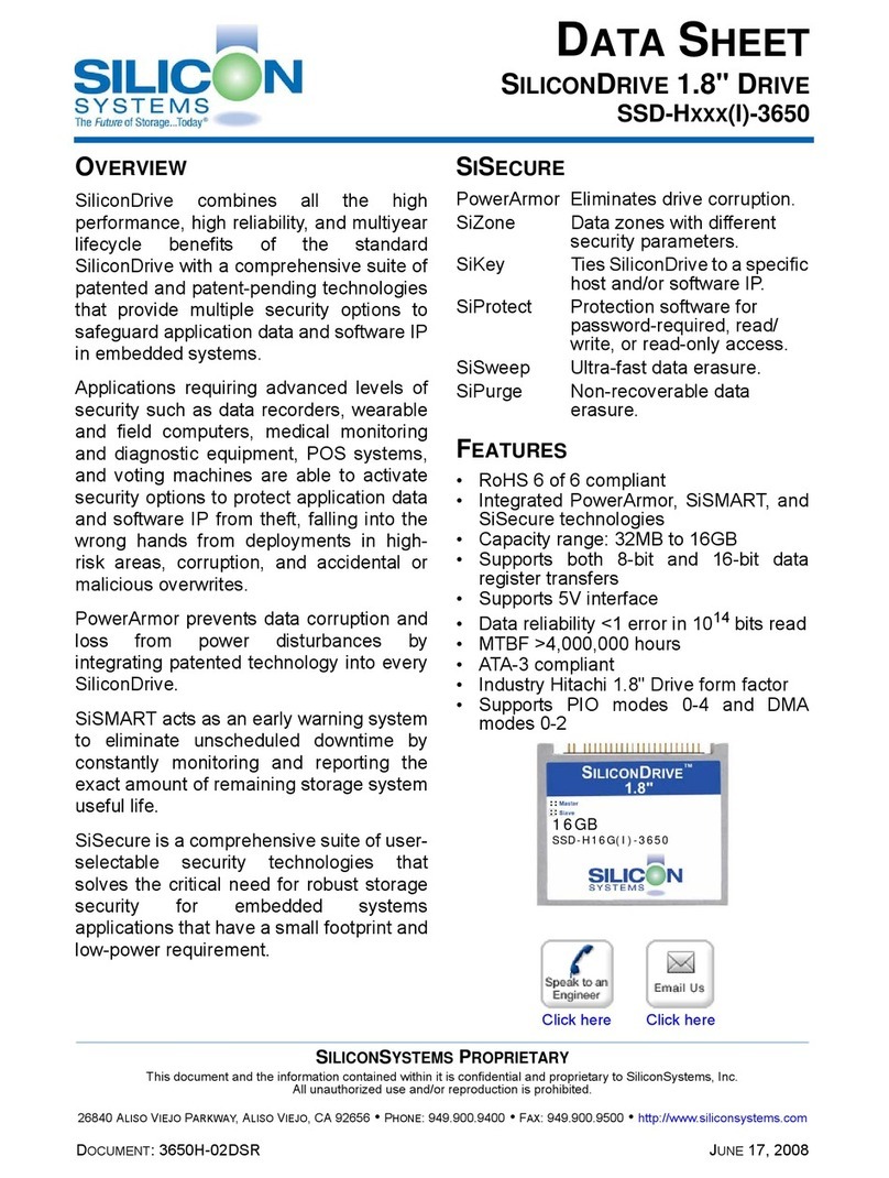 Silicon Systems SiliconDrive SSDS00-3650H-R User manual