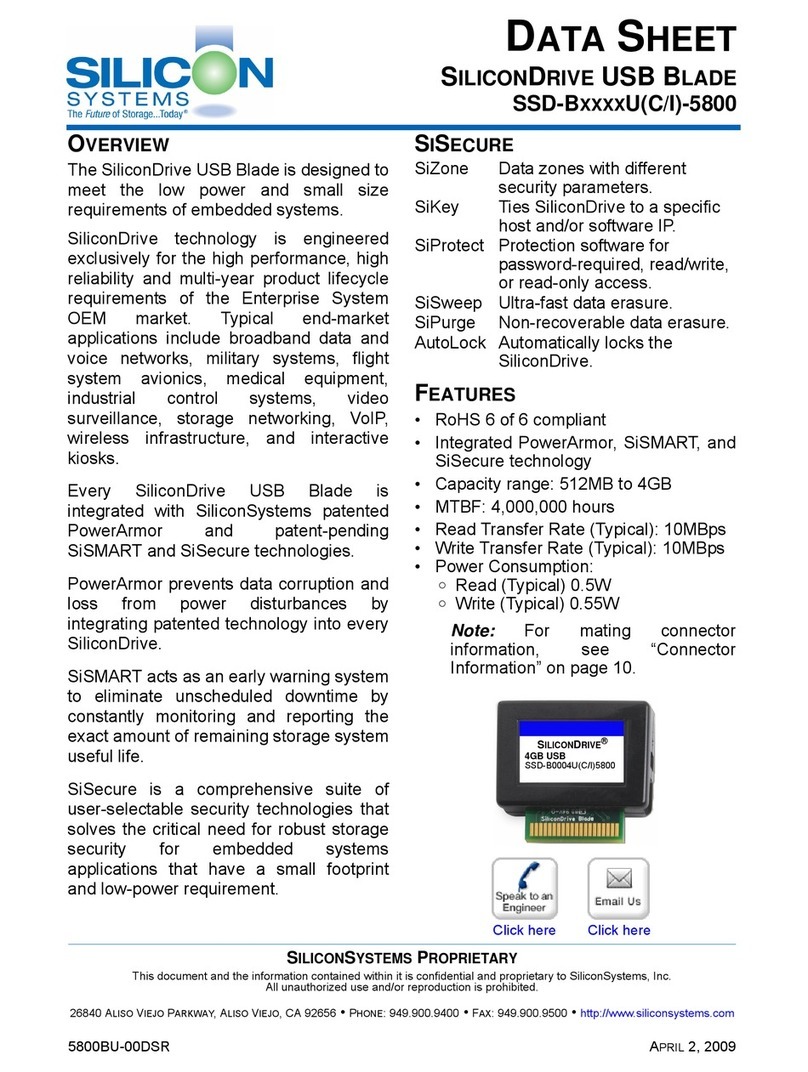 Silicon Systems SiliconDrive 5800BU-00DSR datasheet