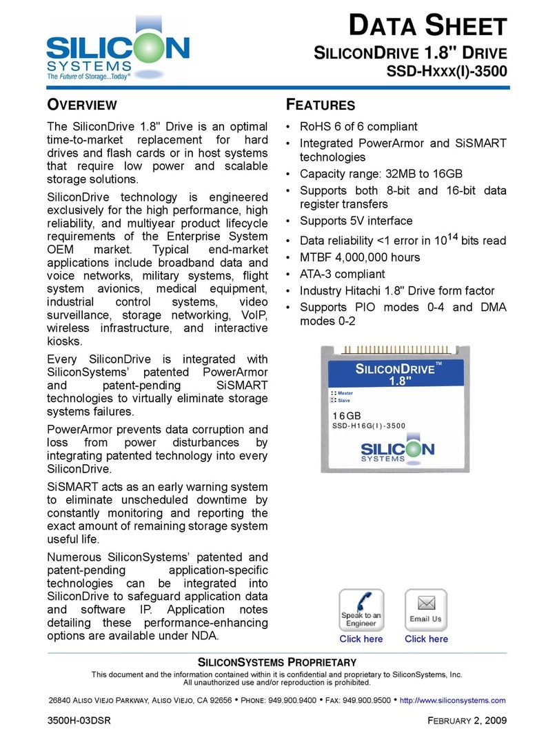 Silicon Systems SiliconDrive SSD-H16G(I)-3500 User manual