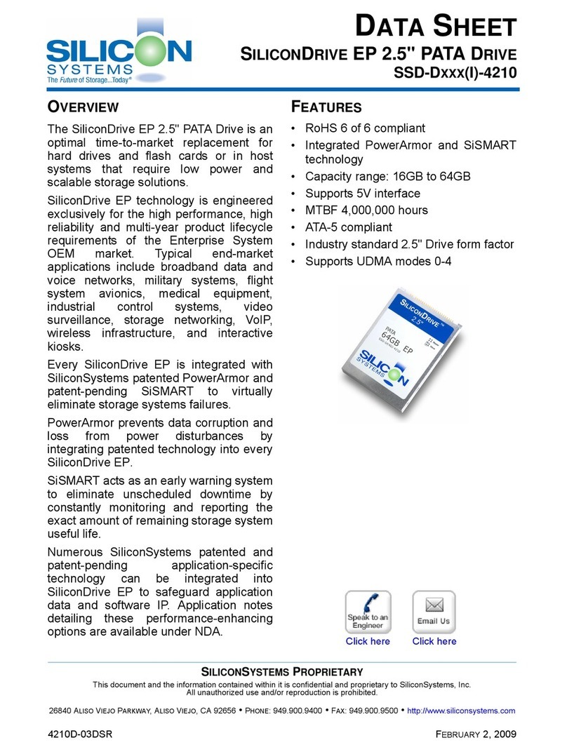 Silicon Systems SiliconDrive SSD-DXXX(I)-4210 User manual