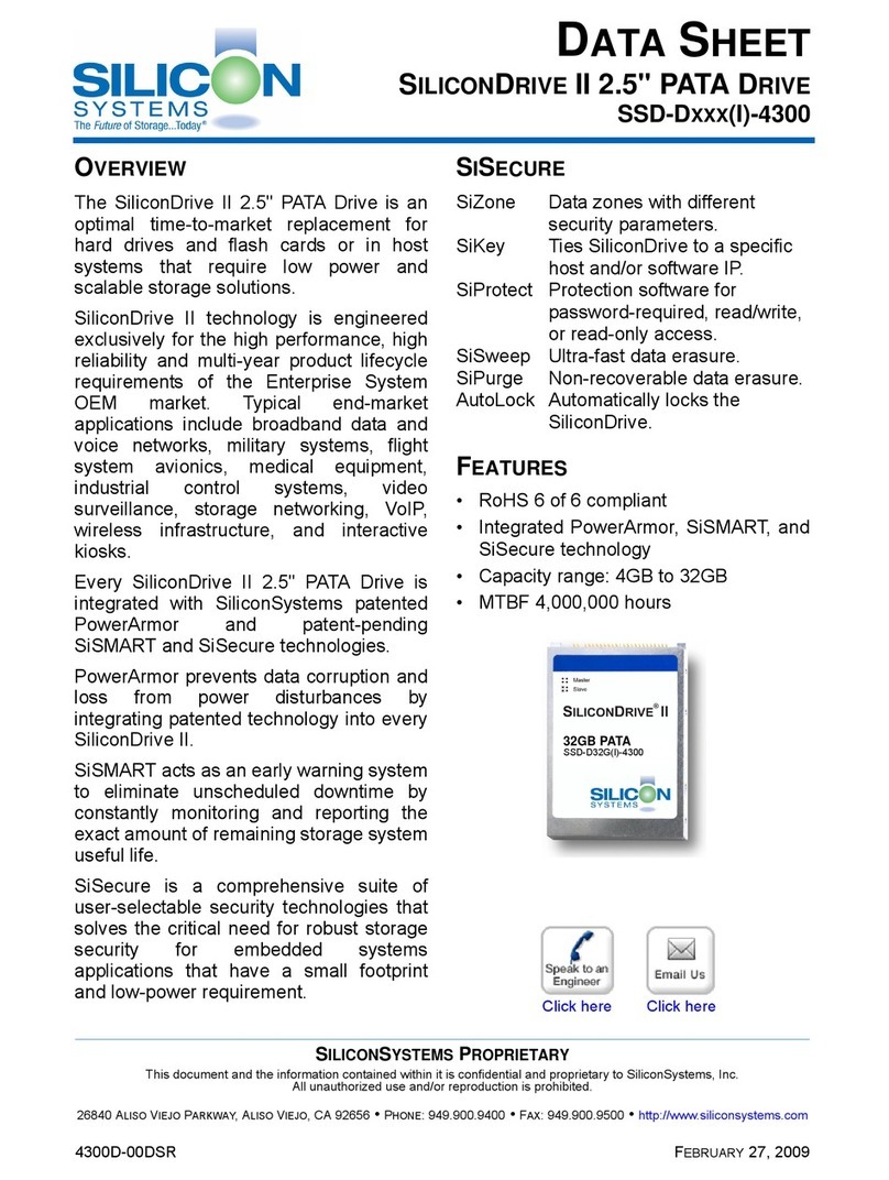 Silicon Systems SILICONDRIVE II SSD-D32G(I)-4300 datasheet