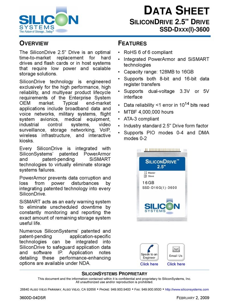Silicon Systems SiliconDrive SSD-D16G(I)-3600 User manual