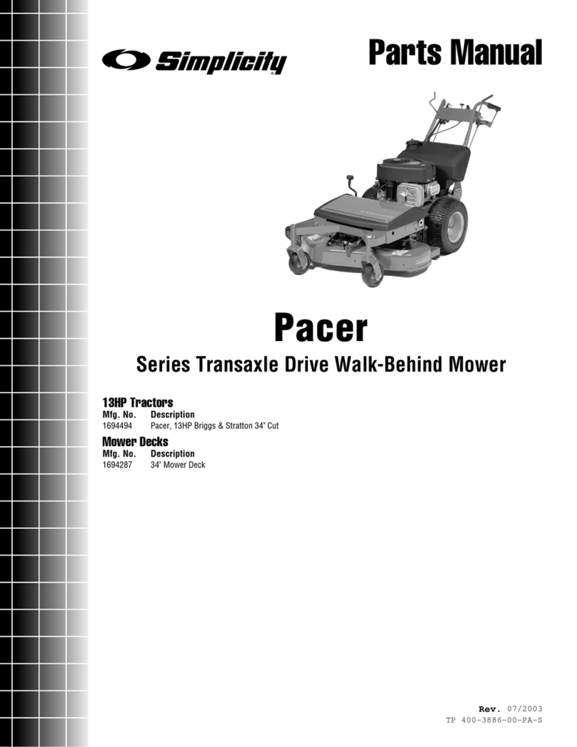 Simplicity Pacer Series Transaxle User manual