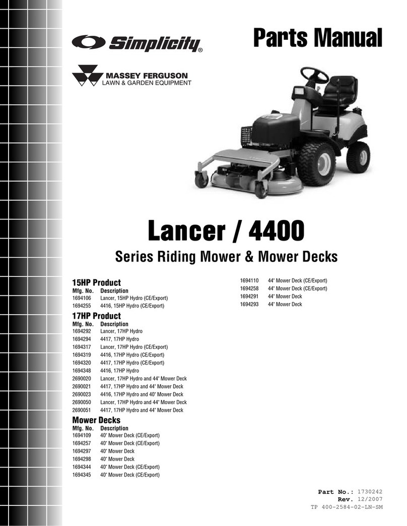 Simplicity Lancer / 4400 User manual