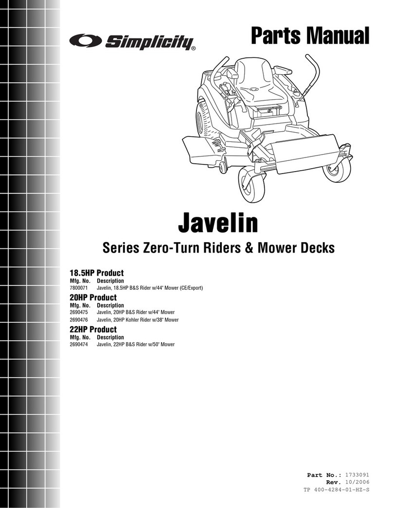 Simplicity Javelin TP 400-4284-01-HZ-S User manual Simplicity Javelin TP 400-4284-01-HZ-S User manual