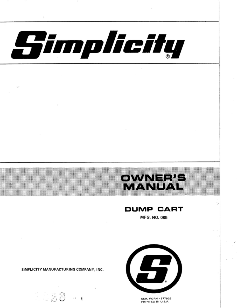 Simplicity Dump Cart 085 owner's manual