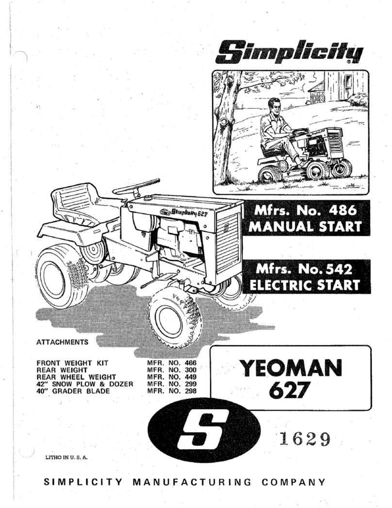 Simplicity TP 400 486 Operator's manual