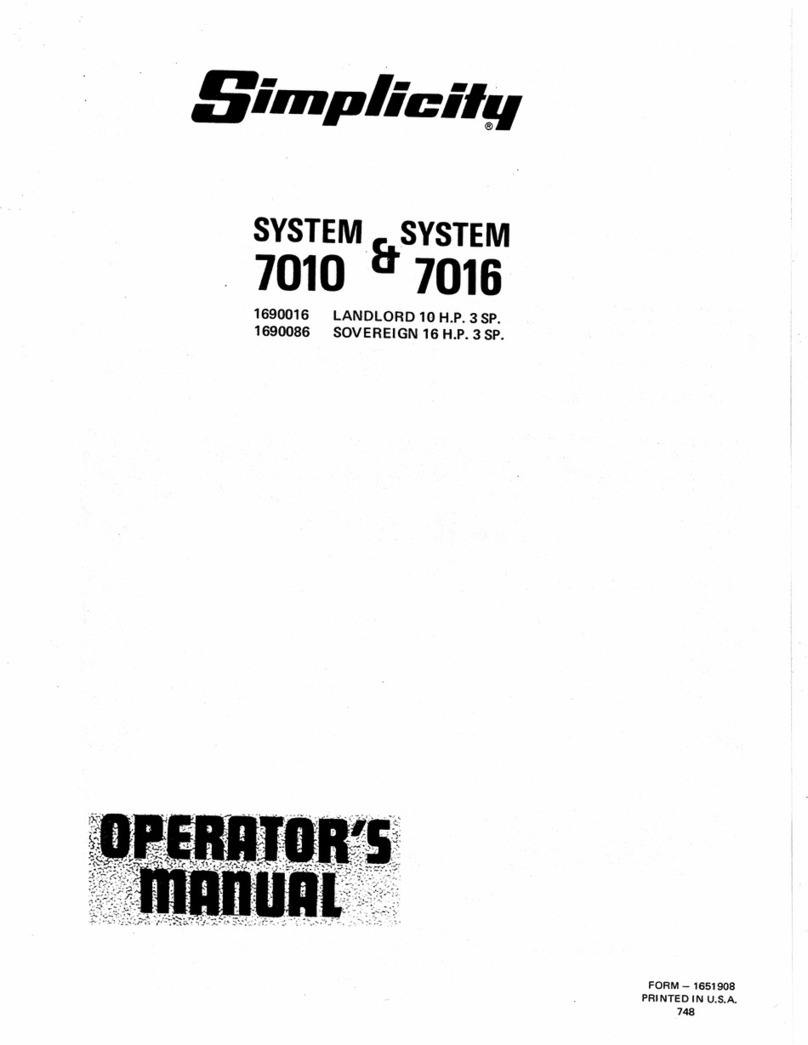 Simplicity 7010 User manual