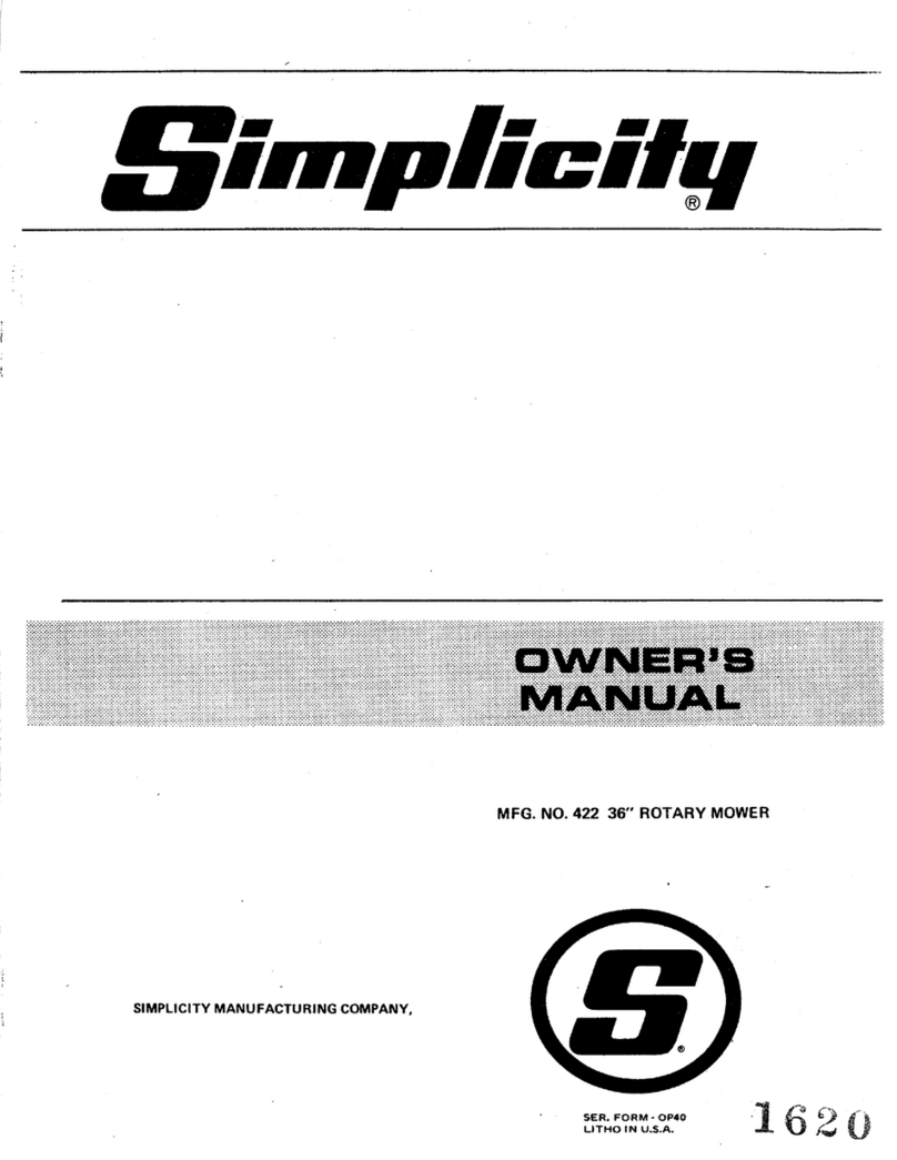 Simplicity Rotary Mower owner's manual