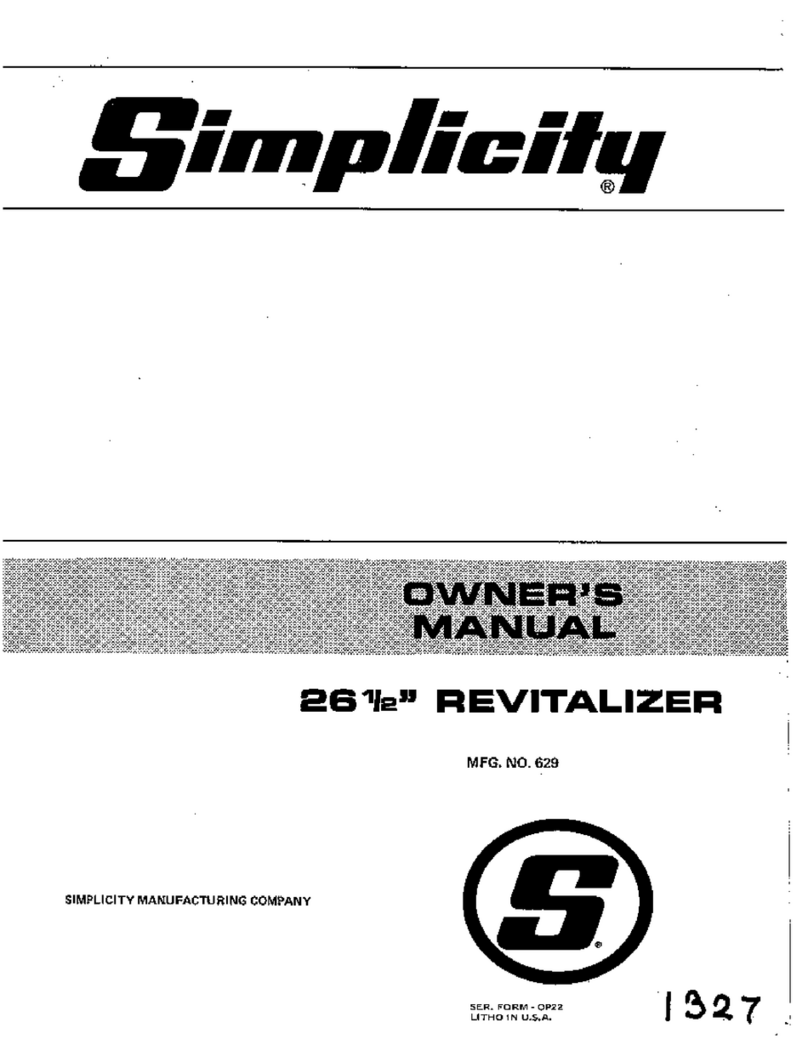 Simplicity REVITALIZER 629 User manual Simplicity REVITALIZER 629 User manual