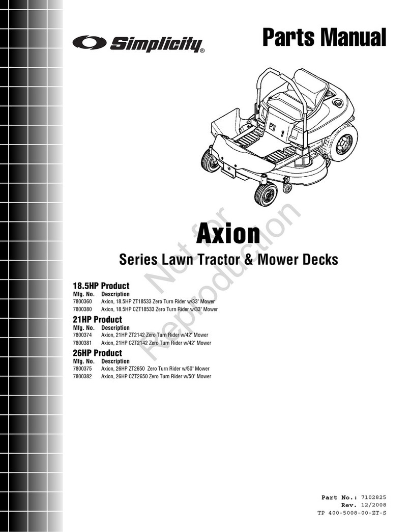 Simplicity 7800360 Axion parts manual