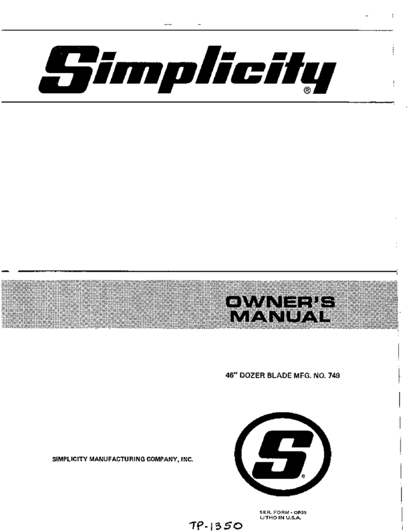 Simplicity 749 User manual Simplicity 749 User manual