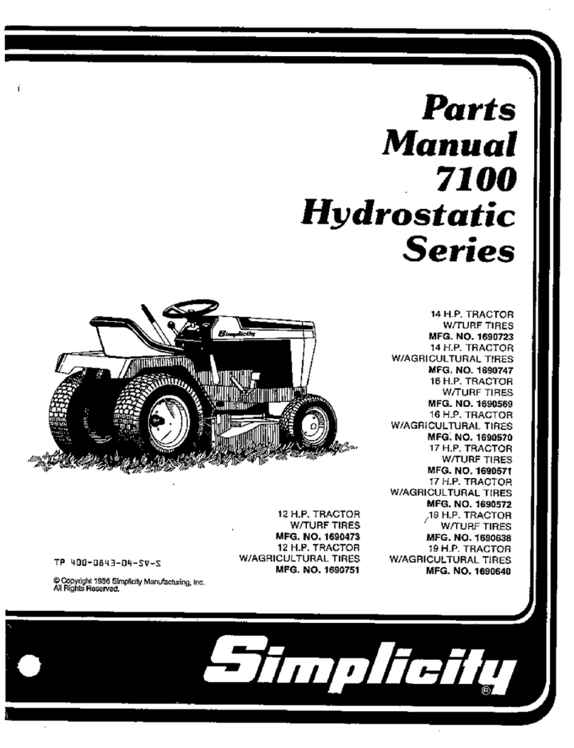 Simplicity 7100 Hydrostatic Series parts manual