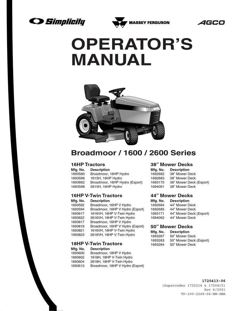 Simplicity Broadmoor 2600 Series User manual Simplicity Broadmoor 2600 Series User manual