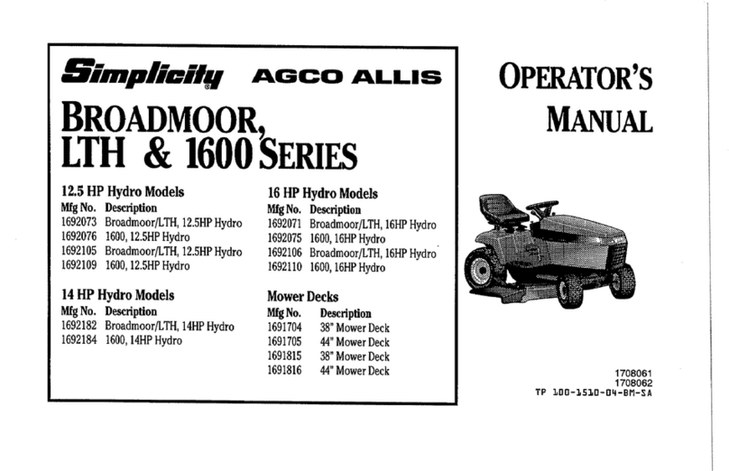 Simplicity Broadmoor 1600 Series Operator's manual