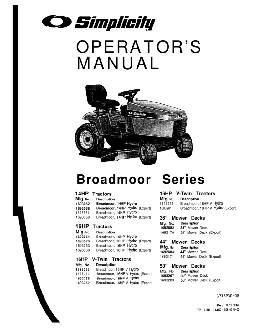 Simplicity Broadmoor 16HP V-Twin Operator's manual