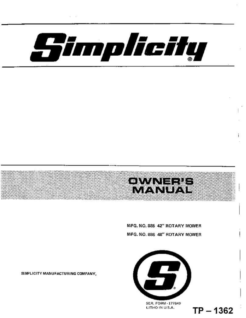 Simplicity 885 owner's manual