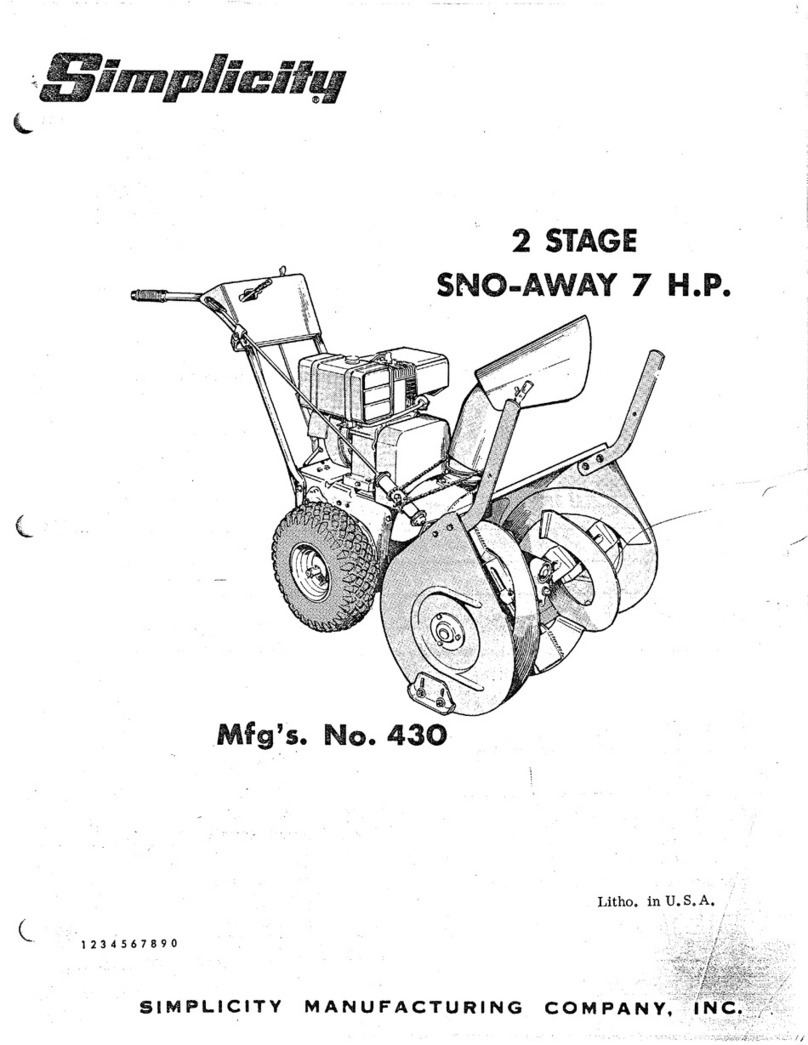 Simplicity Snow-Away 430 User manual