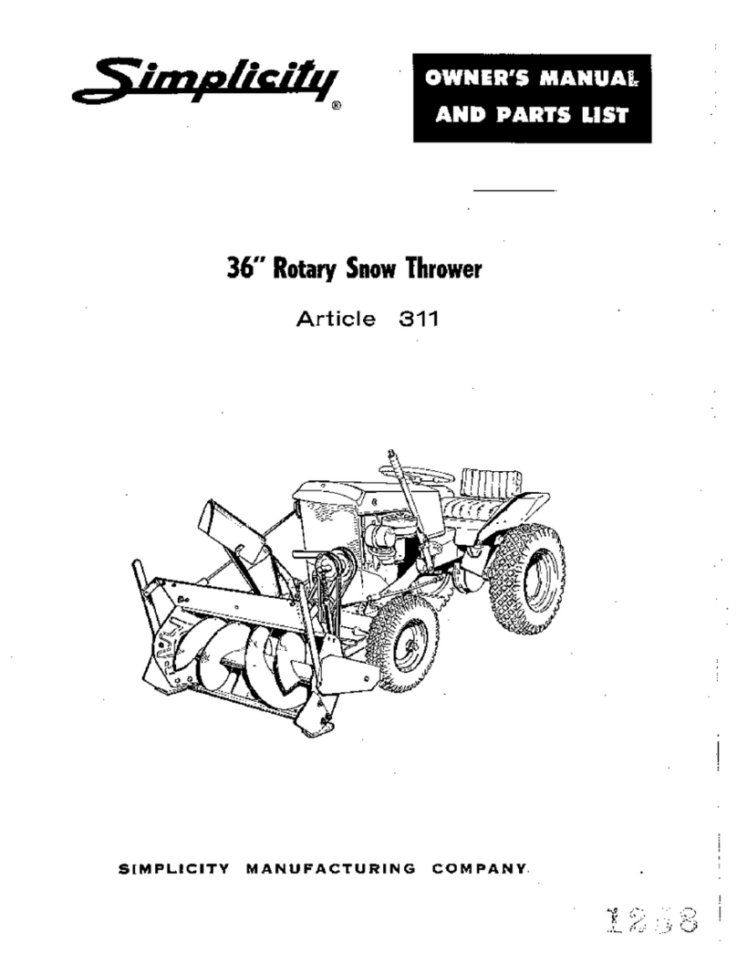Simplicity 311 User manual