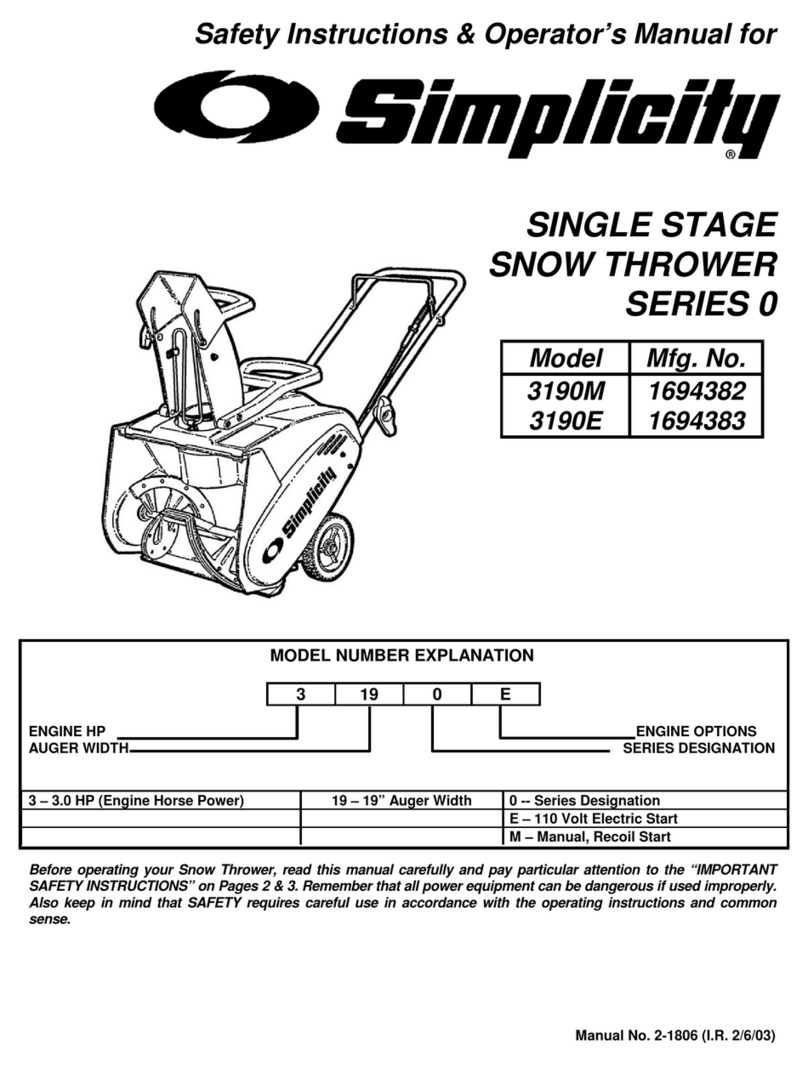 Simplicity 3190E Operation and maintenance manual