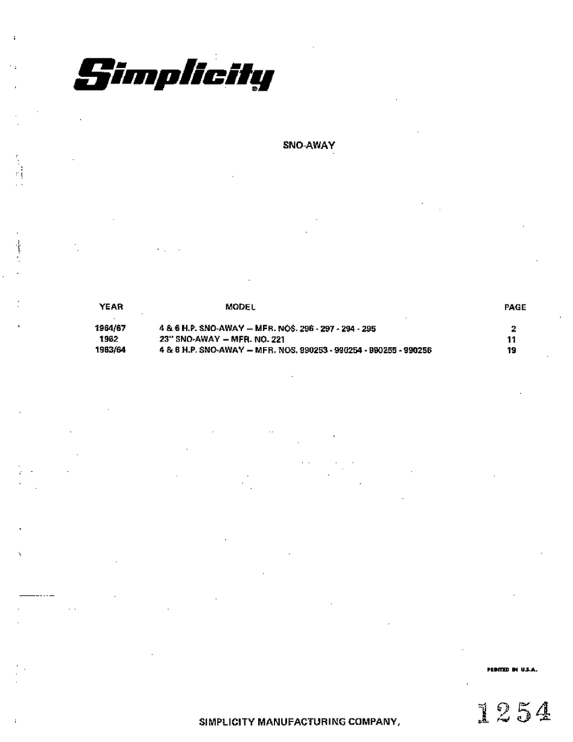 Simplicity 221 User manual