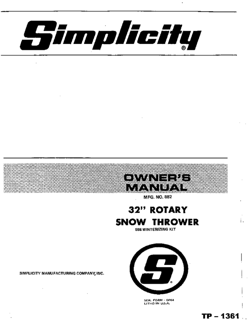 Simplicity 882 User manual