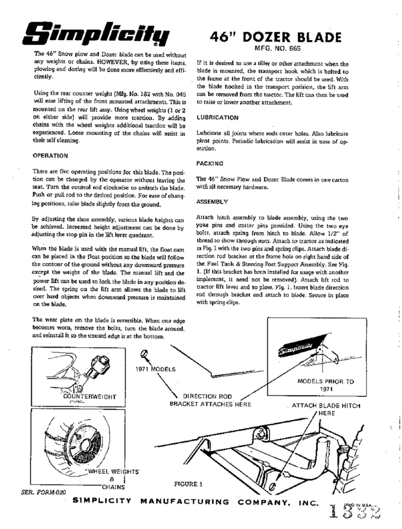 Simplicity 665 User manual