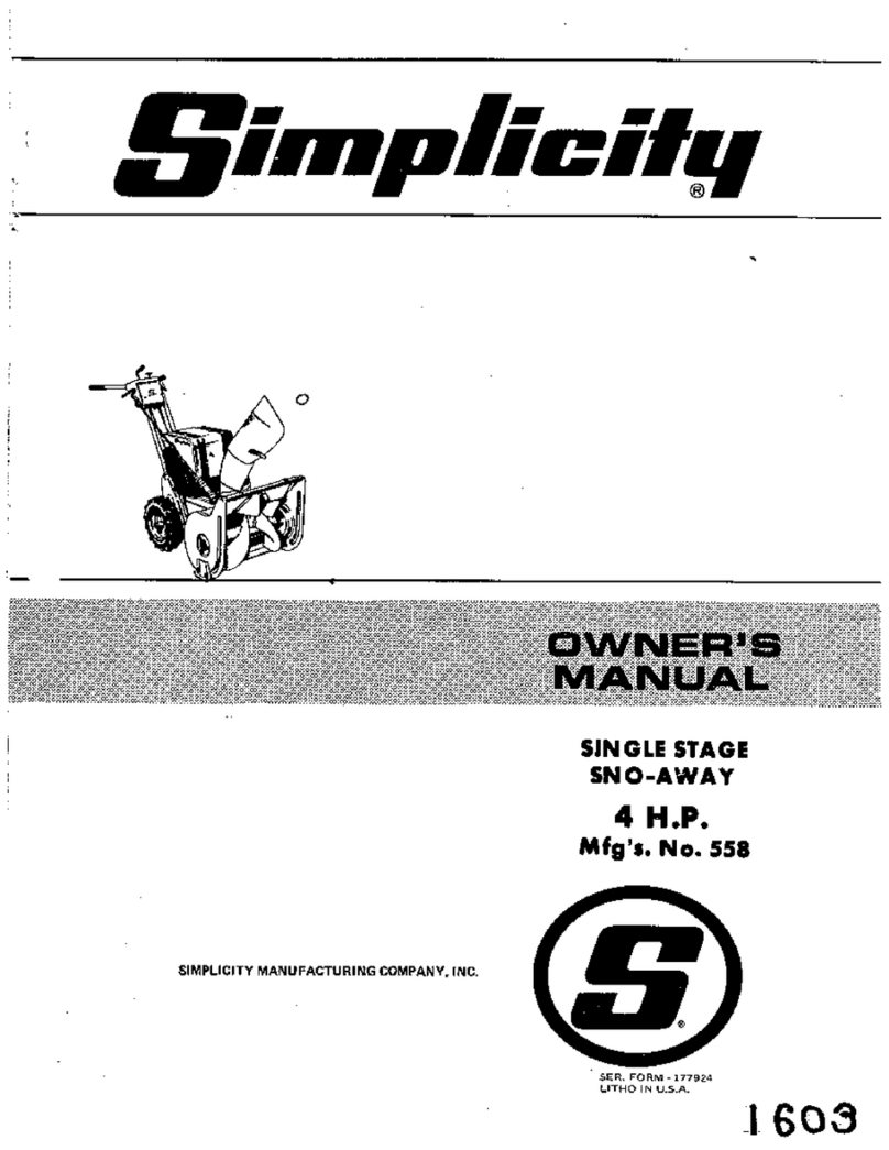 Simplicity 558 User manual