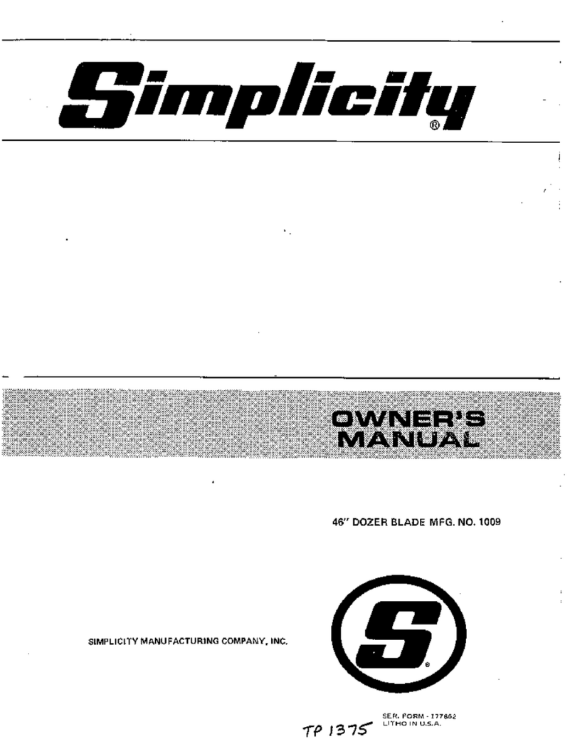 Simplicity 1009 User manual